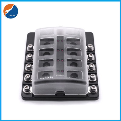 PC Cover Screw 112g Fuse Blocks 10 Way Blade Fuse Box مع مؤشر LED
